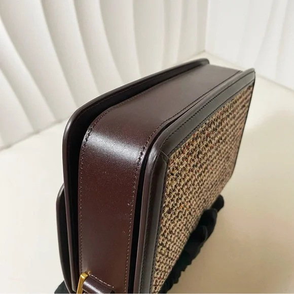 YSL Saint Laurent Tweed & Leather Solferino Shoulder Bag - Picture 10 of 11